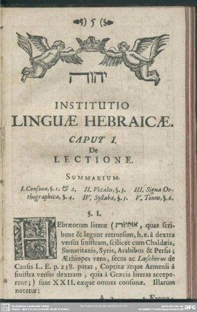 Caput I. De Lectione