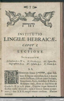 Caput I. De Lectione
