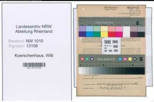 Entnazifizierung Willi Koerschenhaus , geb. 02.02.1901 ()