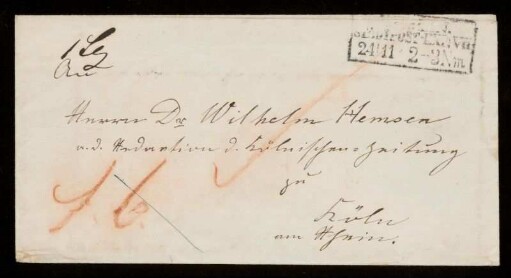 Brief von Unbekannt an Wilhelm Hemsen