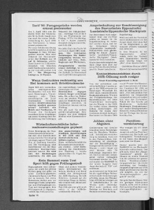 Wirtschaftsrechtliche Informationsveranstaltungen geplant: