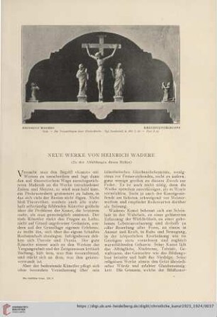 Neue Werke von Heinrich Wadere