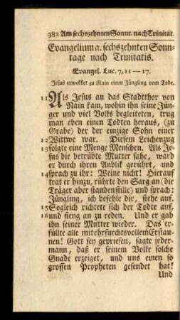 Evangelium a. sechszehnten Sonntage nach Trinitatis