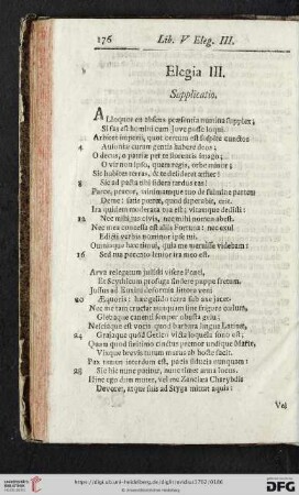 Elegia III. Supplicatio / Das dritte Klag-Lied. Eine Bittschrift