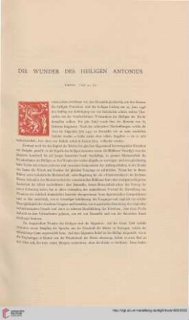 Die Wunder des Heiligen Antonius