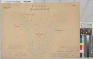 Ems Kanalisierung Grunderwerbskarte Strecke Dörpen Durchstich bei Walchum 1892 1 : 2000 51 x 73 kol. Zeichnung A. Franke, Wasserbauinspektor Wasser- und Schiffahrtsdirektion Münster