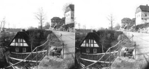 Oberdorf mit der Rumburger Straße oberhalb der Bäckerei Thiel mit Wohnhaus Grosser (links) und Wohnhaus, Nr. 116 (hinten)
