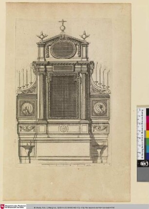 Recueil de plusieurs portes des Principaux Hostels et Maisons de la Ville de Paris Ensemble le Retable des plus considerables Autels des Eglises, Bl. 6