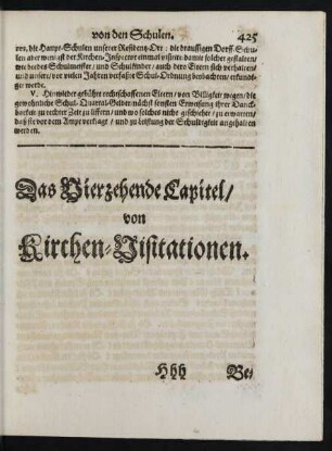 Das Vierzehende Capitel/ von Kirchen-Visitationen.