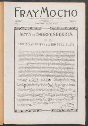 Acta de independencia de las provincias unidas del Río de la Plata