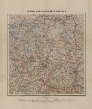 Flemmings Handkarte von Schlesien, 1:150 000, um 1912 : Flemmings Handkarte von Schlesien in Einzelblättern. - 1:150 000. - No. 12 : Kreis Görlitz Berlin. - Glogau : Flemming , [ca. 1912]. - 1 Kt. : mehrfarb. , 34 x 36 cm, gefaltet