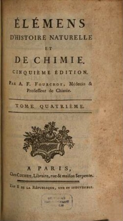 Élémens D'Histoire Naturelle Et De Chimie, 4
