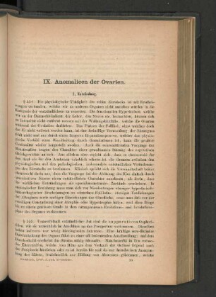 IX. Anomalieen der Ovarien.