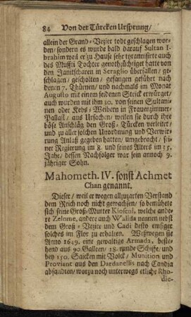 Mahometh. IV, sonst Achmet Chan genannt