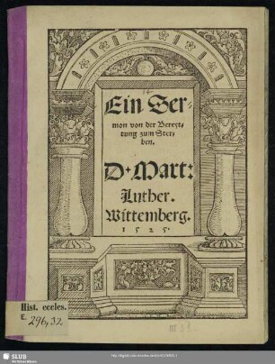 Ein Sermon von der Bereyttung zum Sterben