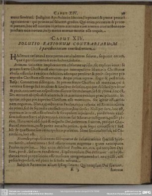 Caput XIV. Solutio Rationum Contrariarum è partibus totum concludentium