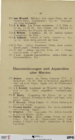 Handzeichnungen und Aquarellen alter Meister (Nr. 577-601)