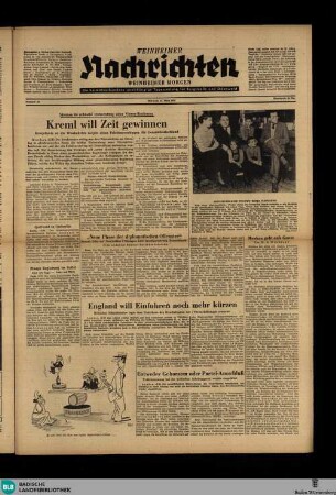 Weinheimer Nachrichten : Weinheimer Anzeiger ; Weinheimer Zeitung ; Weinheimer Morgen ; Amtsblatt der Stadt Weinheim