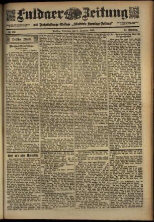 Dritte Ausgabe vom Samstag, den 08. Dezember 1900.
