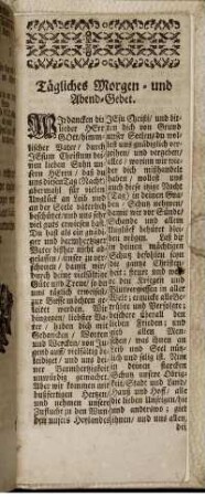 Tägliches Morgen- und Abend-Gebet.