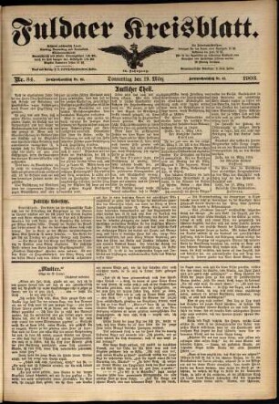 Ausgabe vom Donnerstag, den 19. März 1903.