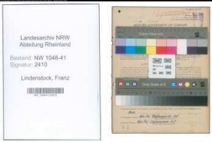 Entnazifizierung Franz Lindenstock , geb. 02.01.1912 (Feuerwehrmann)