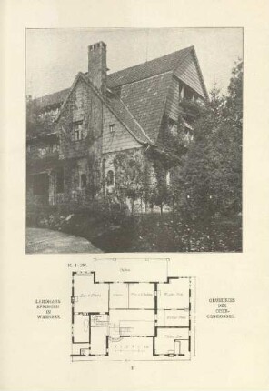 Landhaus Springer in Wannsee. Grundriss des Obergeschosses