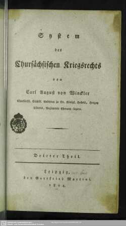 3: System des Chur-Sächsischen Kriegs-Rechts