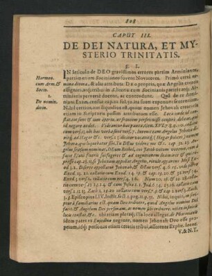 Caput III. De Dei Natura, Et Mysterio Trinitatis.