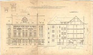 Pfann, Paul; München, Prinzregentenstr. 20 / 22; Haus Hartl - Ansicht, Schnitt