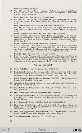 Varia, Graphik (Nr. 475-493)
