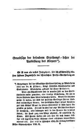 Grundsätze der besondern Erziehungs-Lehre bei Ausbildung des Körpers