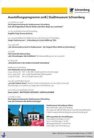 Ausstellungsprogramm 2018 – Stadtmuseum Schramberg.