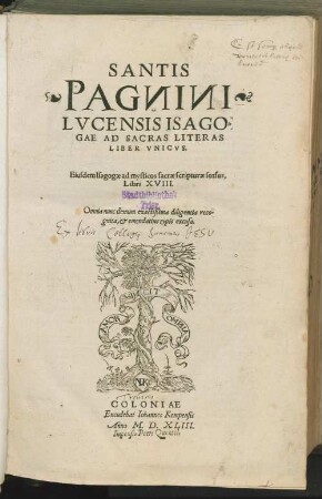 Isagoge ad sacras literas [litteras] : liber unicus