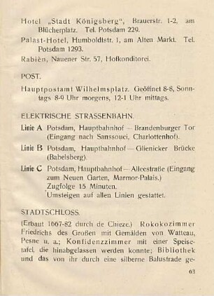 Post ; Elektrische Strassenbahn