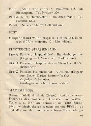 Post ; Elektrische Strassenbahn