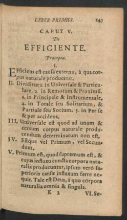 Caput V. De Efficiente.