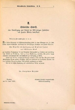Landtags-Akten. Ständische Schriften. 1889