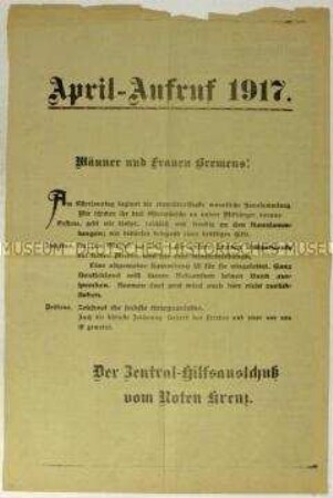 Aufruf des Roten Kreuzes u.a. zur Zeichnung der sechsten Kriegsanleihe