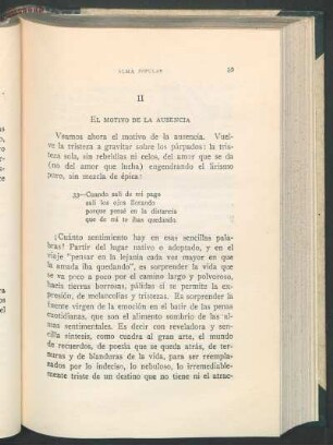 II - El motivo de la ausencia