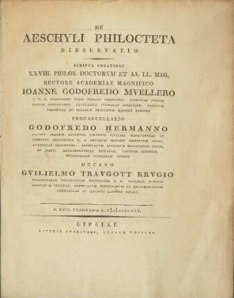 De Aeschyli Philocteta Dissertatio