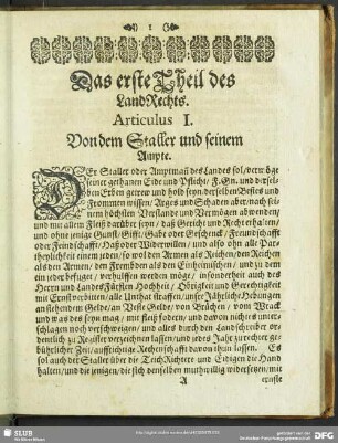 Das erste Theil des LandRechts