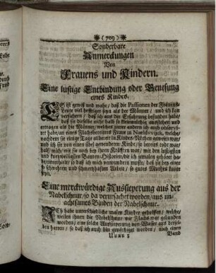 Sonderbare Anmerckungen Von Frauens und Kindern.