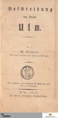 Beschreibung der Stadt Ulm
