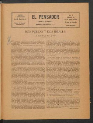 Dos poetas y dos ideales : La realidad de la vida