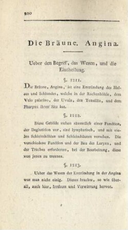Die Bräune. Angina