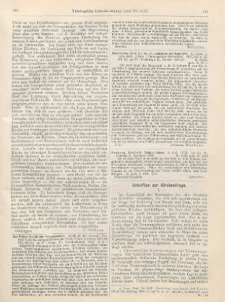 182-186 [Rezension] Lux, Karl, Trennung von Staat und Kirche
