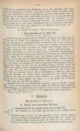 V. Abschnitt. Wohlfahrts-Polizei