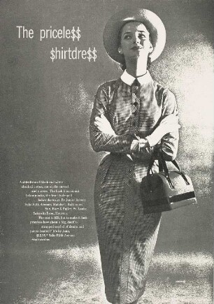 Modeaufnahme, Modell Dolores Hawkins, Tearsheet, Frontispiz (Mademoiselle)