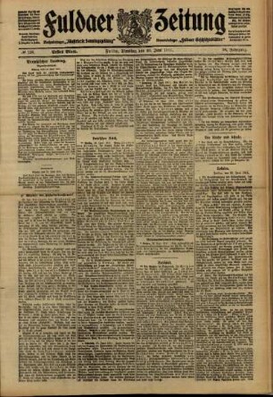 Erste Ausgabe vom Dienstag, den 20. Juni 1911.
